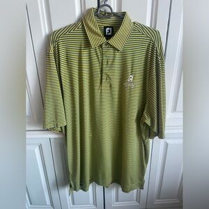 FootJoy Men's yellow/blue Striped Polo Shirt. L, Arizona Biltmore logo.